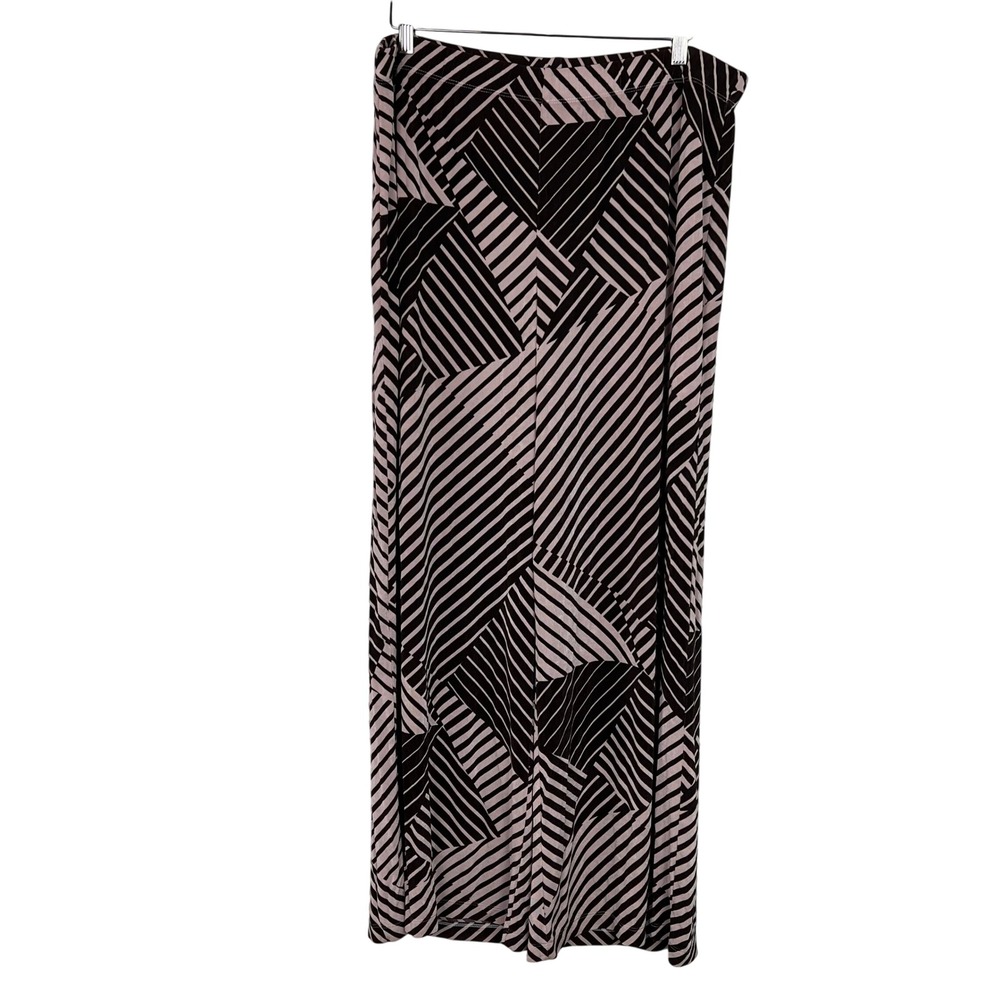Chico's‎ Travelers Brown Pink Stripe Wide Leg Palazzo Pants Size 3 (XL - 16)